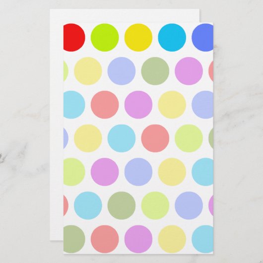 Papeterie Pois coloré (Devant / Derrière)