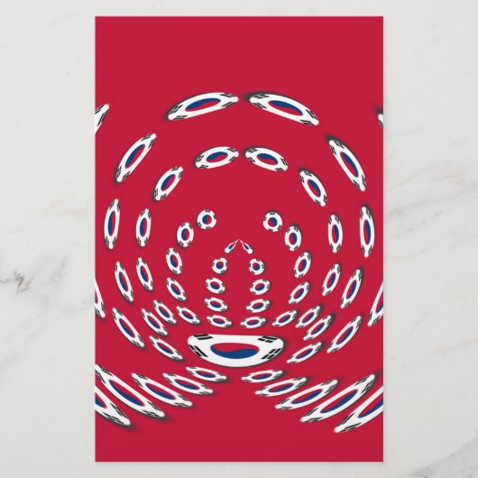 Papeterie Pois du drapeau sud-coréen : une torsion florale (Devant)