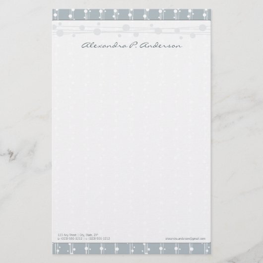 Papeterie Pois et paille Ardoise Gris Customisé (Devant)