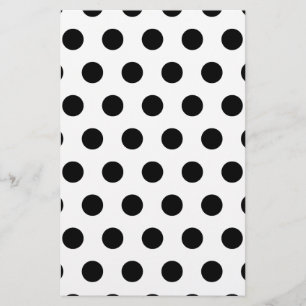 Papeterie Pois noirs et blancs personnalisés