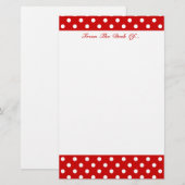 Papeterie Pois rouge + Couleur faite sur commande (Devant / Derrière)