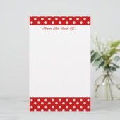 Papeterie Pois rouge + Couleur faite sur commande (Debout devant)