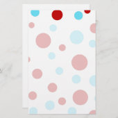 Papeterie Pois Turquoises de couleur bleu-blanc (Devant / Derrière)