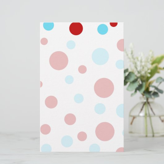 Papeterie Pois Turquoises de couleur bleu-blanc (Debout devant)