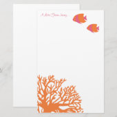 Papeterie Poisson-ange tropical orange et rose (Devant / Derrière)