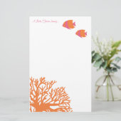 Papeterie Poisson-ange tropical orange et rose (Debout devant)