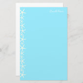 Papeterie Poisson blanc Bordure Papier personnalisé (Devant / Derrière)