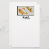 Papeterie Poisson Koi Or élégant (Devant / Derrière)