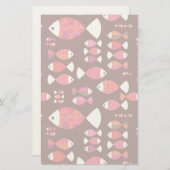 Papeterie Poisson rétro Abstrait sous-marin motif (Devant / Derrière)