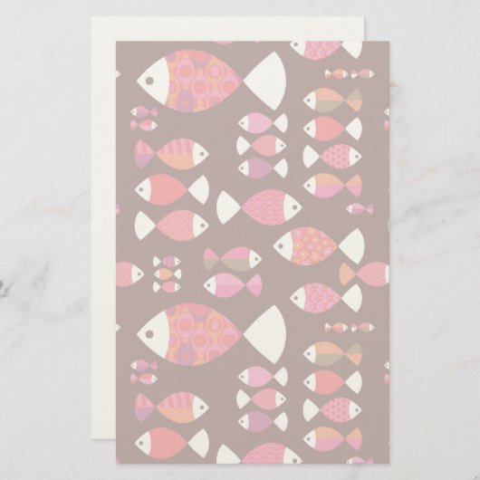 Papeterie Poisson rétro Abstrait sous-marin motif (Devant / Derrière)