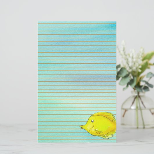 Papeterie Poisson Tropical Jaune Tang Orange Linked (Debout devant)