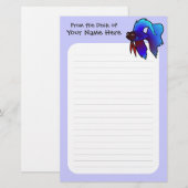 Papeterie Poissons de Betta de bande dessinée/poissons de (Devant / Derrière)