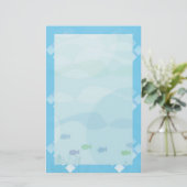 Papeterie poissons et eau, bleu (Debout devant)