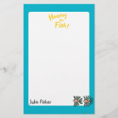 Papeterie Poissons jumeaux verts et oranges d'aileron (Devant)