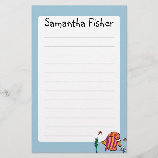 Papeterie Poissons tropicaux oranges et pourpres avec des (Devant)