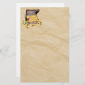 Papeterie Poitrine au trésor de pirate sur papier à crinet (Devant / Derrière)