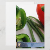 Papeterie Poivrons verts et rouges avec haricots (Devant / Derrière)