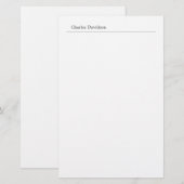 Papeterie Police Classique Professionnel Minimaliste Simple  (Devant / Derrière)