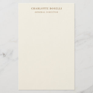 Papeterie Police Cream Gold Serif Nom Professionnel Poste