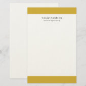 Papeterie Police Serif Simple Professionnel Plain Or Blanc (Devant / Derrière)