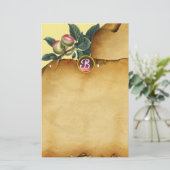Papeterie POMME BRANCHE, Parchemin rose Gemstone Monogramme (Debout devant)
