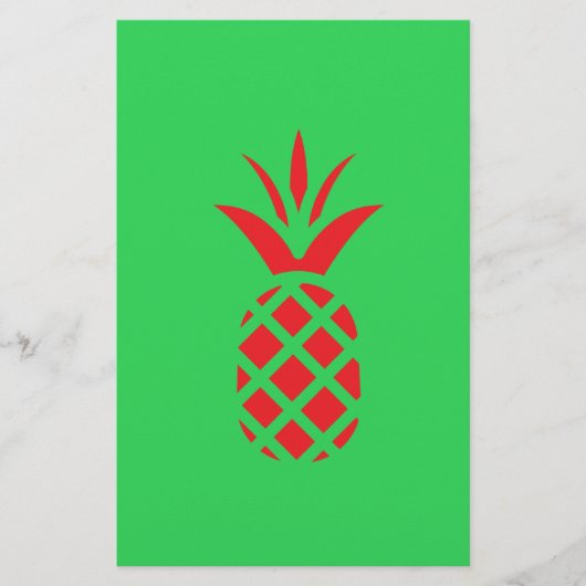 Papeterie Pomme de pin rouge en vert (Devant)