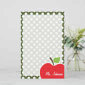 Papeterie Pomme sur la mousse foncée Pois verts (Debout devant)