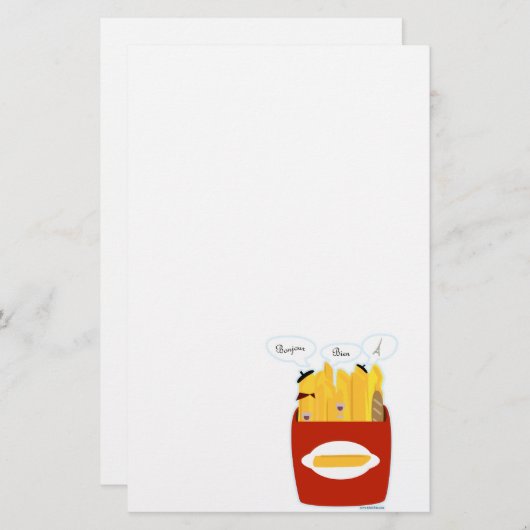 Papeterie Pommes frites drôles (Devant / Derrière)