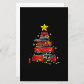 Papeterie Pompier Camion Arbre de Noël Hommes Femmes (Devant / Derrière)