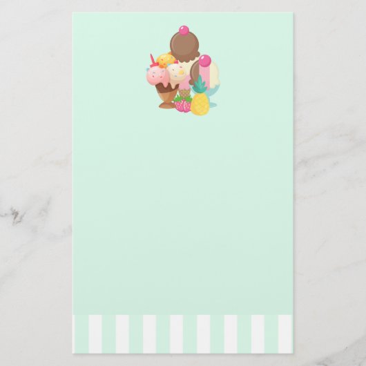 Papeterie Poncs de crème glacée avec arrosages (Devant)