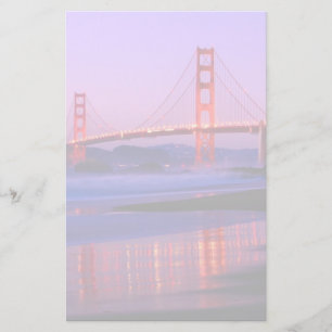 Papeterie Pont Golden Gate à Baker Beach au coucher du sole