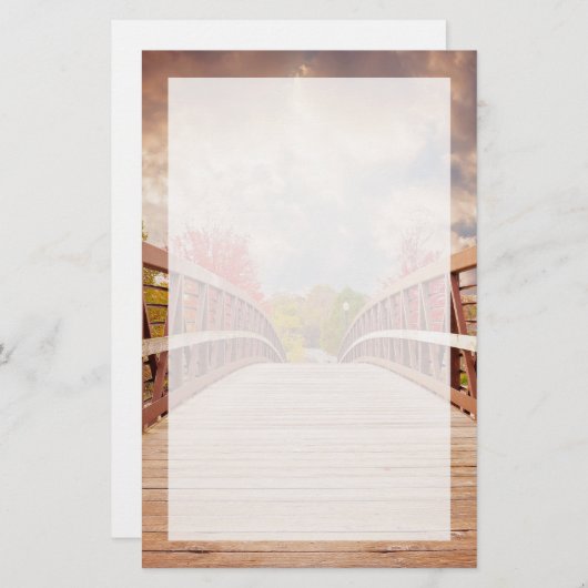 Papeterie Pont rustique en bois dans le pays (Devant / Derrière)