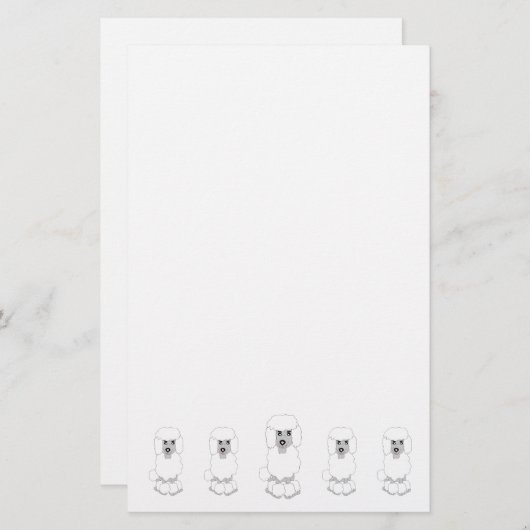 Papeterie Poodle Dog Design (Devant / Derrière)