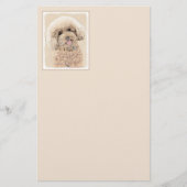 Papeterie Poodle Miniature Toy Apricot Crème Chien Brown Art (Devant)