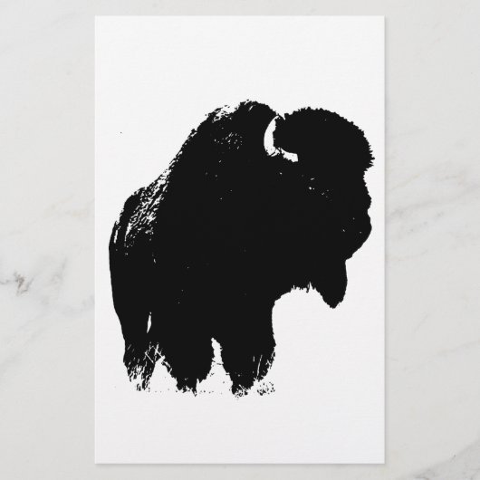 Papeterie Pop Art Buffalo Bison Silhouette (Devant)
