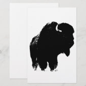 Papeterie Pop Art Buffalo Bison Silhouette (Devant / Derrière)