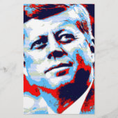 Papeterie Pop Art JFK John F. Kennedy Rouge Bleu (Devant)
