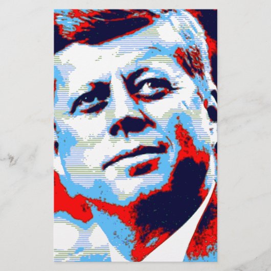 Papeterie Pop Art JFK John F. Kennedy Rouge Bleu (Devant)