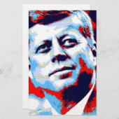 Papeterie Pop Art JFK John F. Kennedy Rouge Bleu (Devant / Derrière)