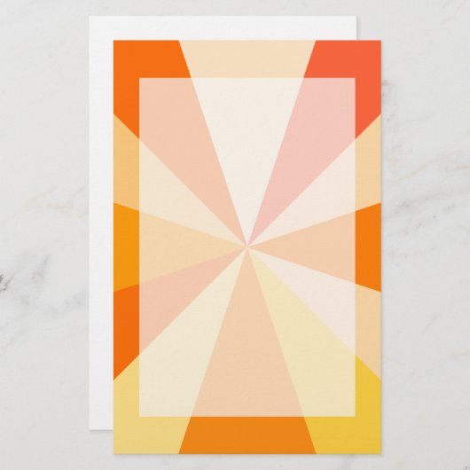 Papeterie Pop Art Moderne des années 60 Rays géométriques fu (Devant / Derrière)