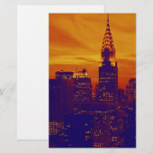 Papeterie Pop Art Orange Bleu New York City (Devant / Derrière)