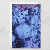 Papeterie Pop Musicians Blue Purple Art Imprimer (Devant / Derrière)