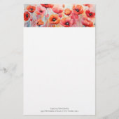 Papeterie Poppies d'aquarelle rouge dans un champ (Devant)