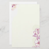 Papeterie Poppies en pourpre et parchemin (Devant / Derrière)