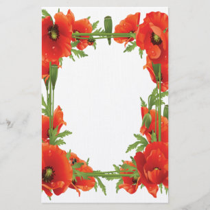 Papeterie Poppies orange stationnaires