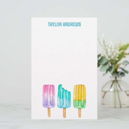 Papeterie Popsicles d'aquarelle (Debout devant)