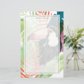 Papeterie Portrait du Toucan avec Feuilles tropicaux (Debout devant)