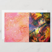 Papeterie PORTRAIT FLUTISTE / Mascarade vénitienne / (Devant / Derrière)