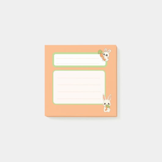 Papeterie Post-it Notes Lapin Mignon Orange (Devant)