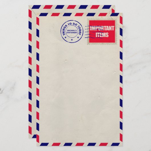 Papeterie Postage par avion (Devant / Derrière)